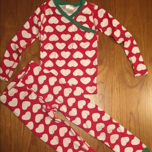 Hanna Andersson Red & White w/ green PJs